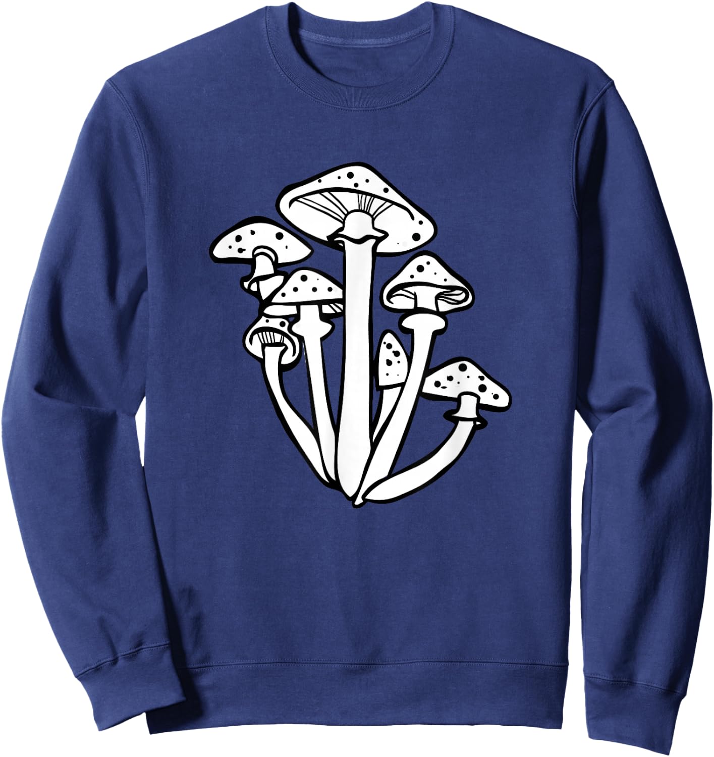 White Mushroom Art Mycologist Gear Mushroom Growers Mycology Sweatshirt - Sweatshirt | Navy