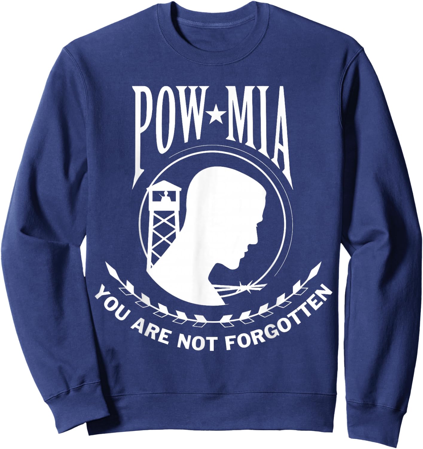 POW MIA Flag You are Not Forgotten USA Sweatshirt - Sweatshirt | Navy