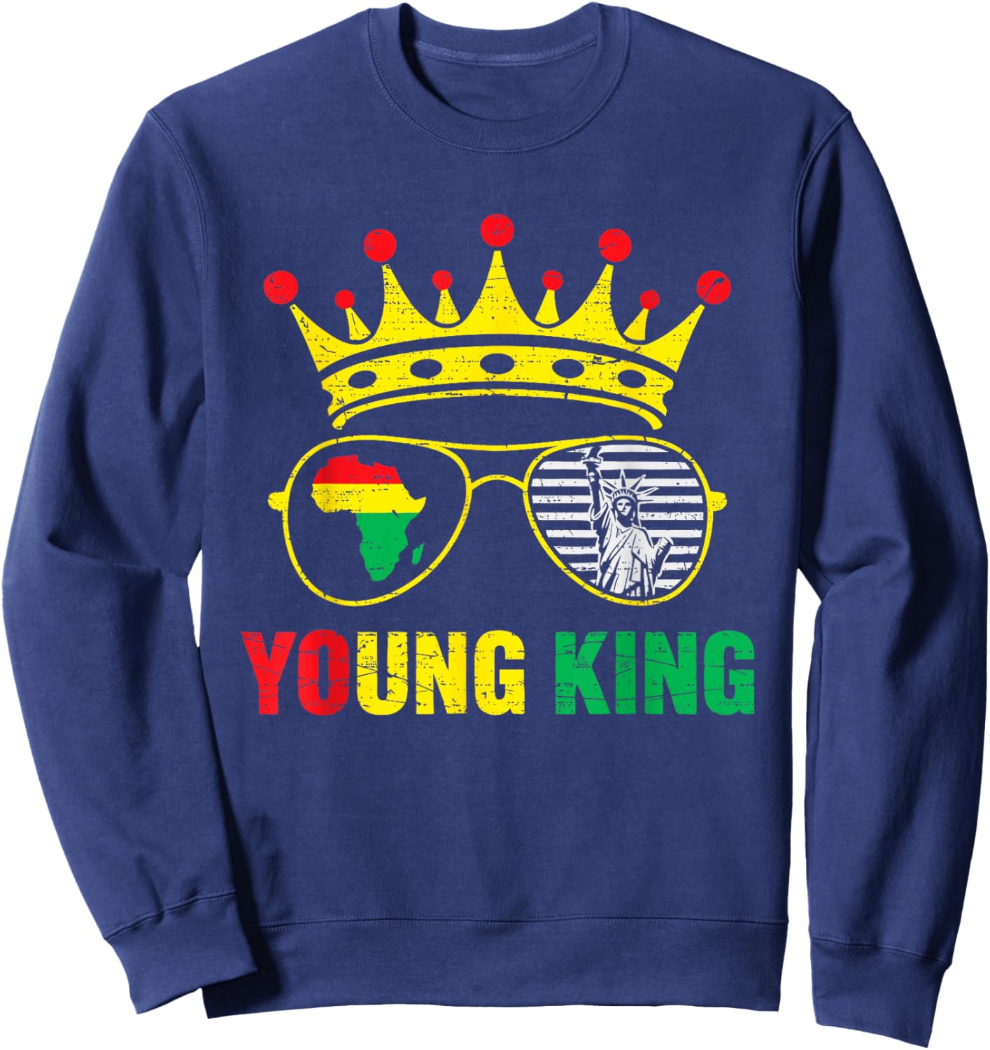 Young Juneteenth 1865 King Freedom African June 19th Teens Sweatshirt - Sweatshirt | Navy