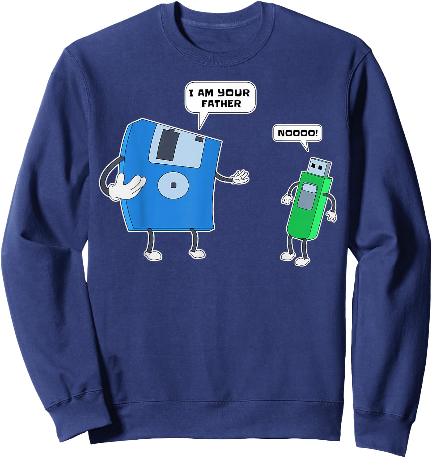Computer Engineering I Father & Son Floppy Disk Engineer Short Sleeve Sweatshirt - Sweatshirt | Navy