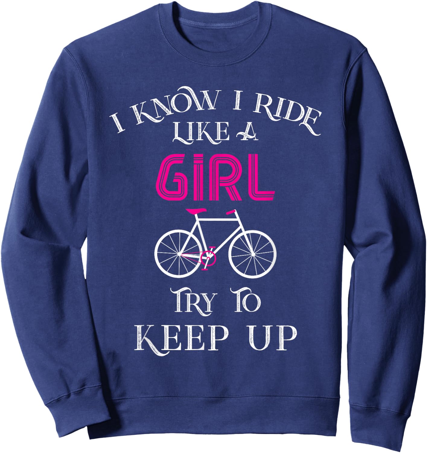 Cute Bicycle Bike Shirt Woman Girl Birthday Mothers Day Gift Sweatshirt - Sweatshirt | Navy
