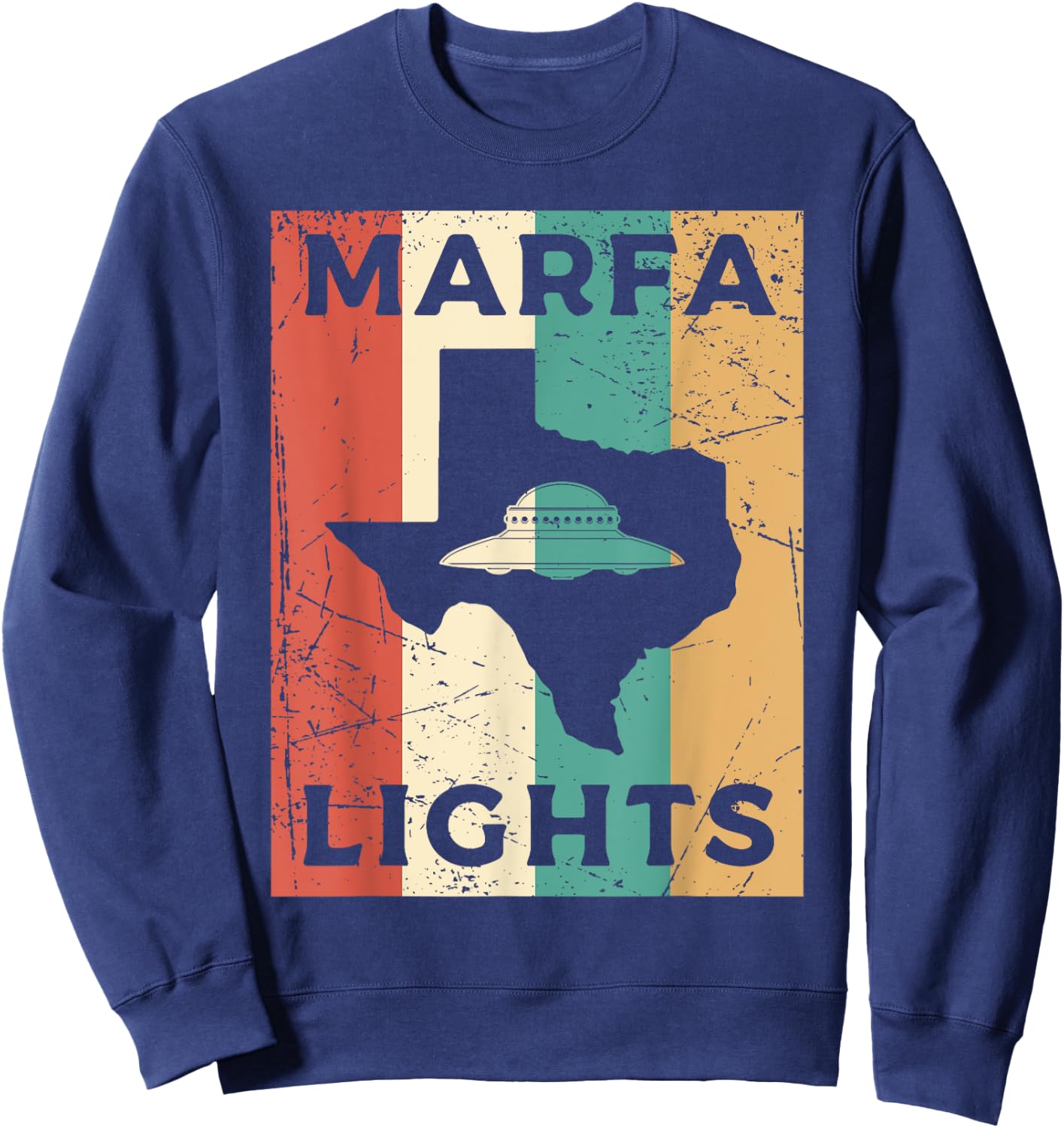 Marfa Lights UFO Eighties Texas UFO Sweatshirt - Sweatshirt | Navy