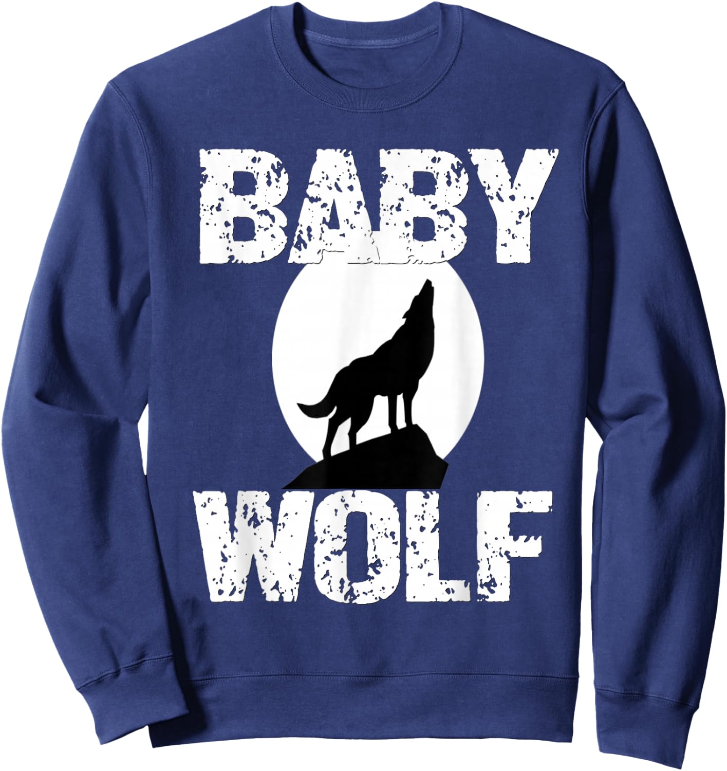 Baby Wolf Matching Family Tribe Wolves Moon Kid Girl Boy Cub Sweatshirt - Sweatshirt | Navy