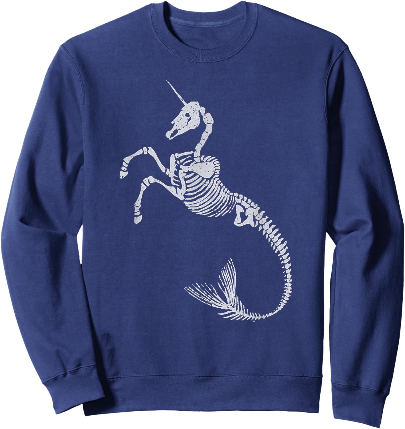 Unicorn Mermaid Skeleton Shirt Halloween Fantasy Art Sweatshirt - Sweatshirt | Navy