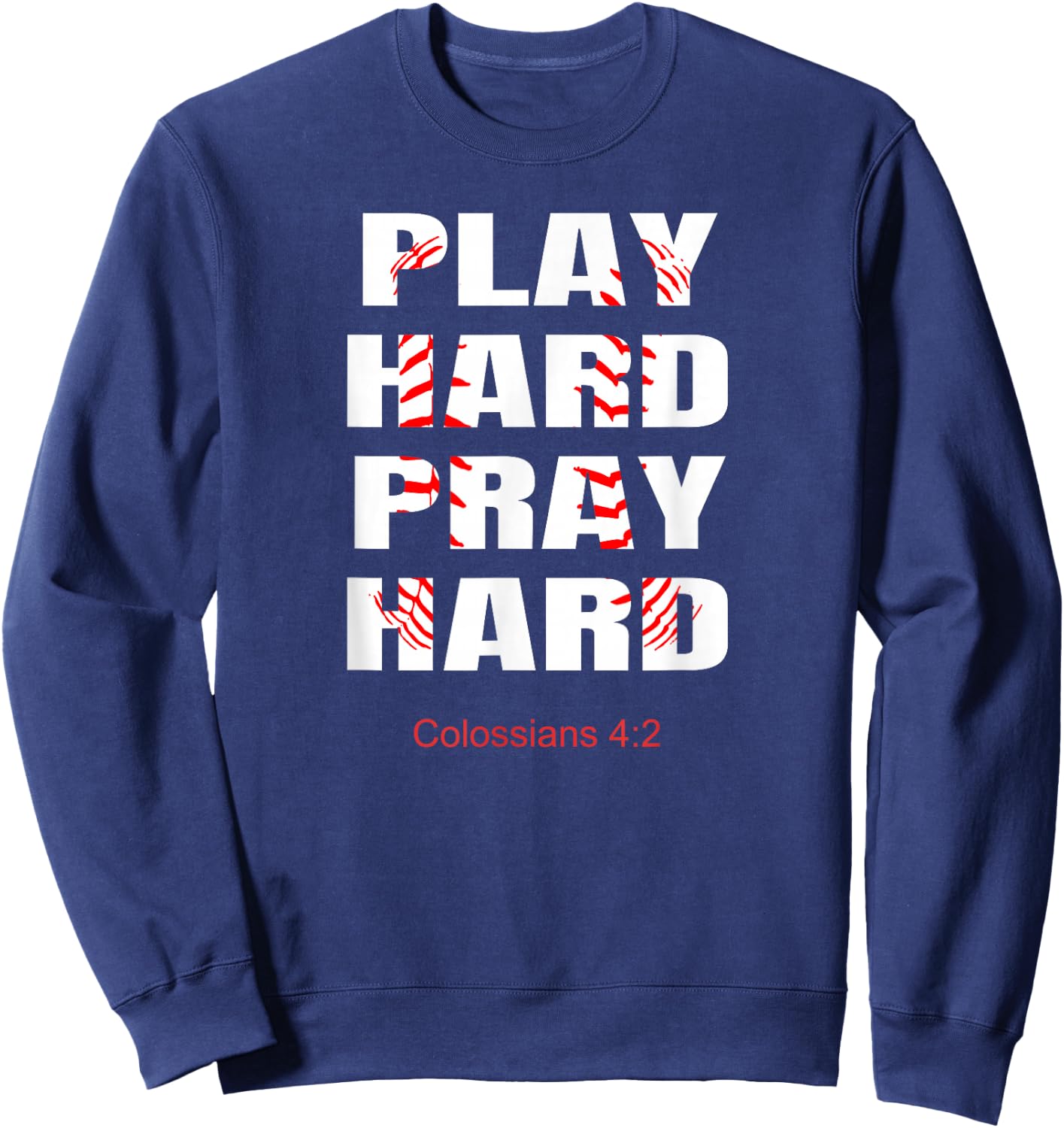 Baseball Player Christian Athletic Wear Bible Verses Athlete Sweatshirt - Sweatshirt | Navy