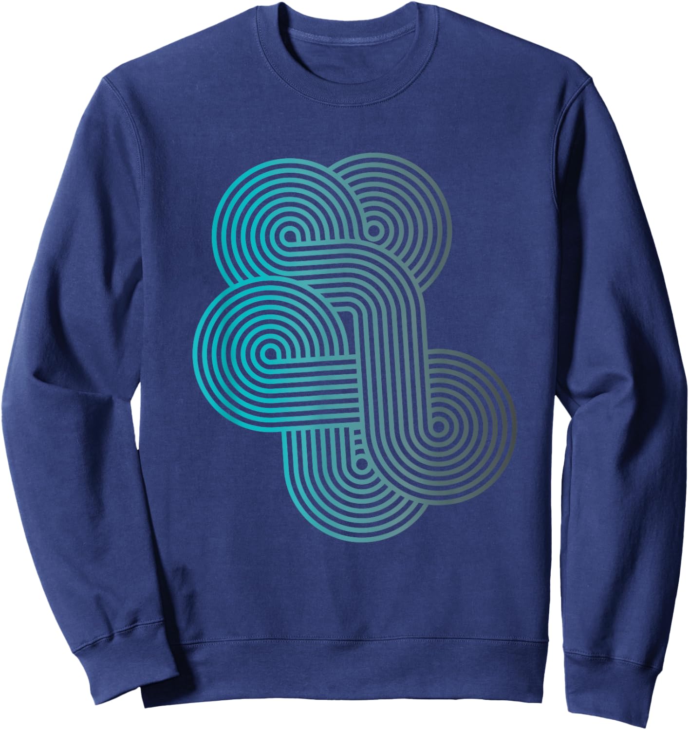Modern Geometric Line Art Graphic Gradient Sweatshirt - Sweatshirt | Navy