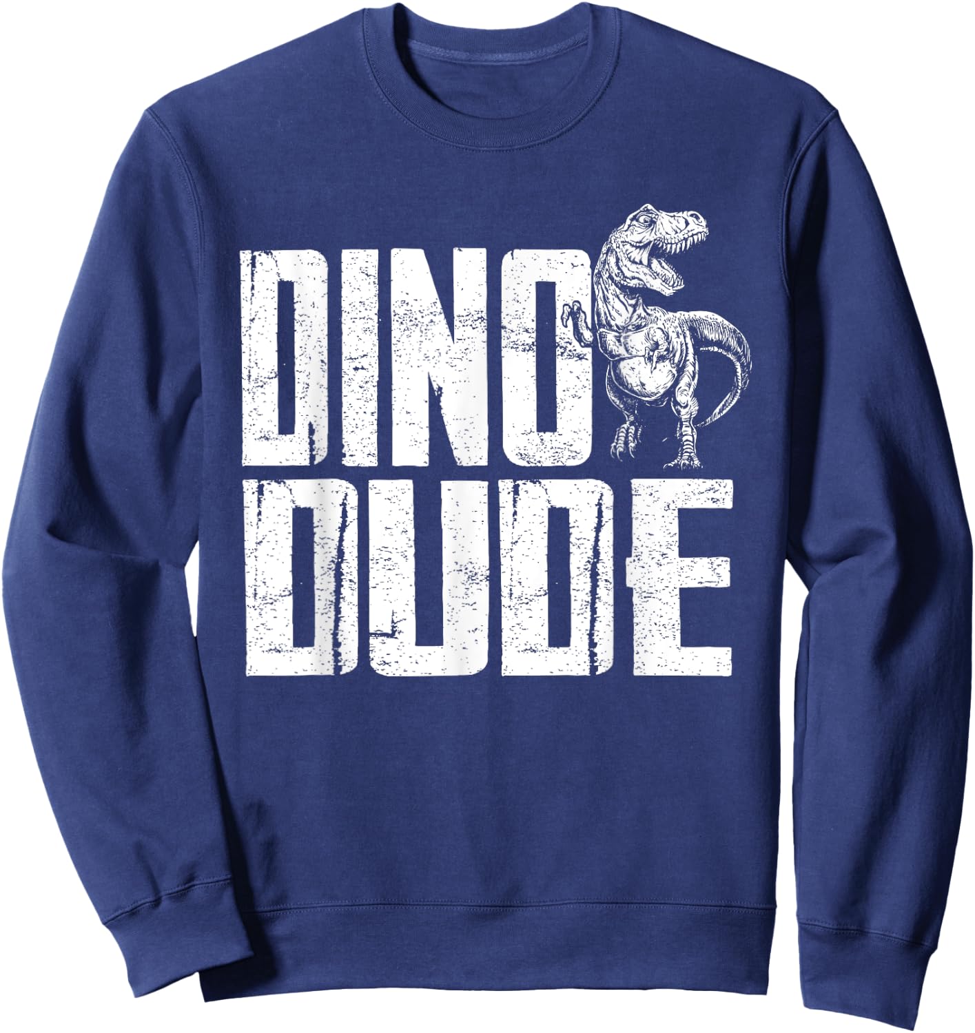 Dino Dude Dinosaur Matching Family T-Rex Sweatshirt - Sweatshirt | Navy