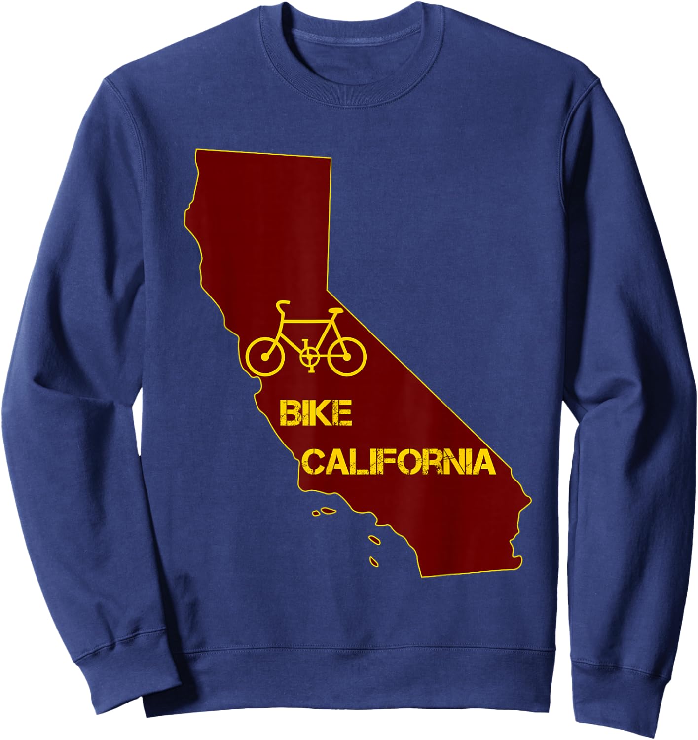 Bike California Shirt (Red Background) Sweatshirt - Sweatshirt | Navy