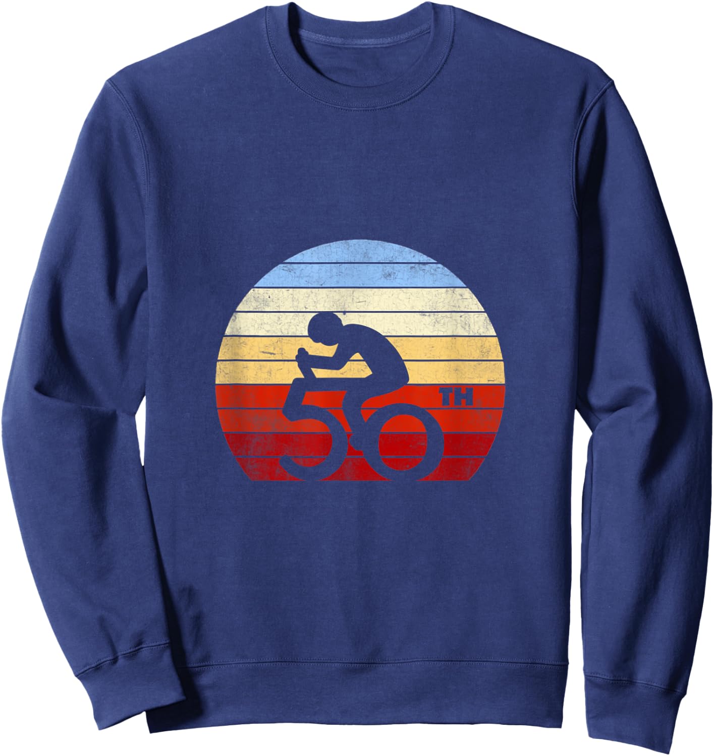 50th Birthday Mountain Bike Tour Cycling Lover Retro Vintage Sweatshirt - Sweatshirt | Navy