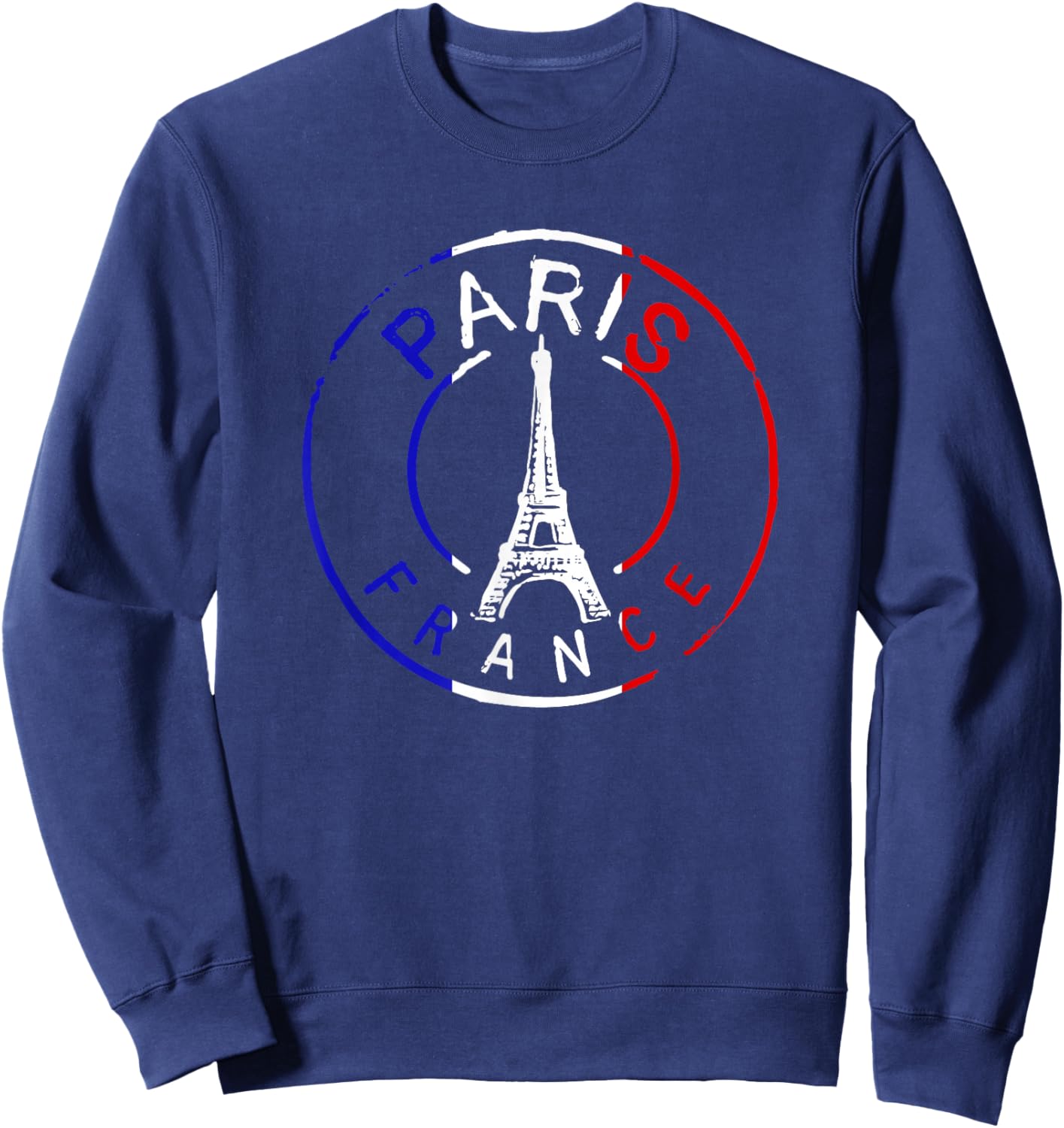 Vintage Retro Paris France Eiffel Tower Sweatshirt - Sweatshirt | Navy