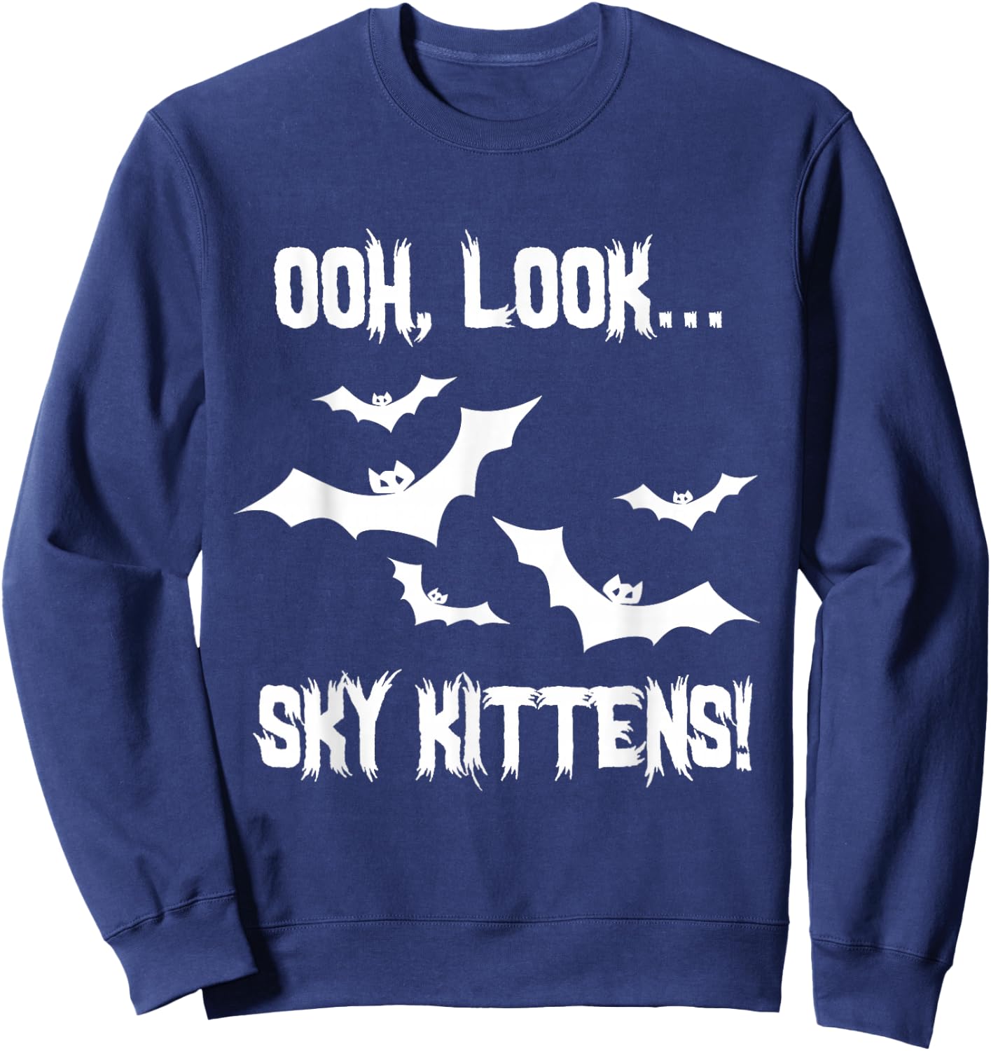 Bat Lover Sky Kittens Bats Lover Cute Funny Sweatshirt - Sweatshirt | Navy