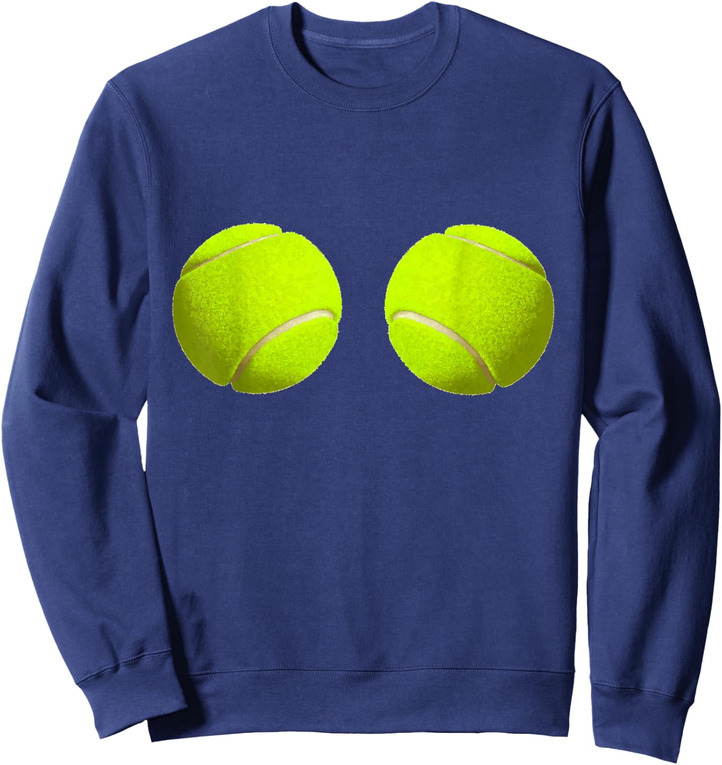 Tennis Ball Boobs Funny Sport Lovers Hilarious Sweatshirt - Sweatshirt | Navy