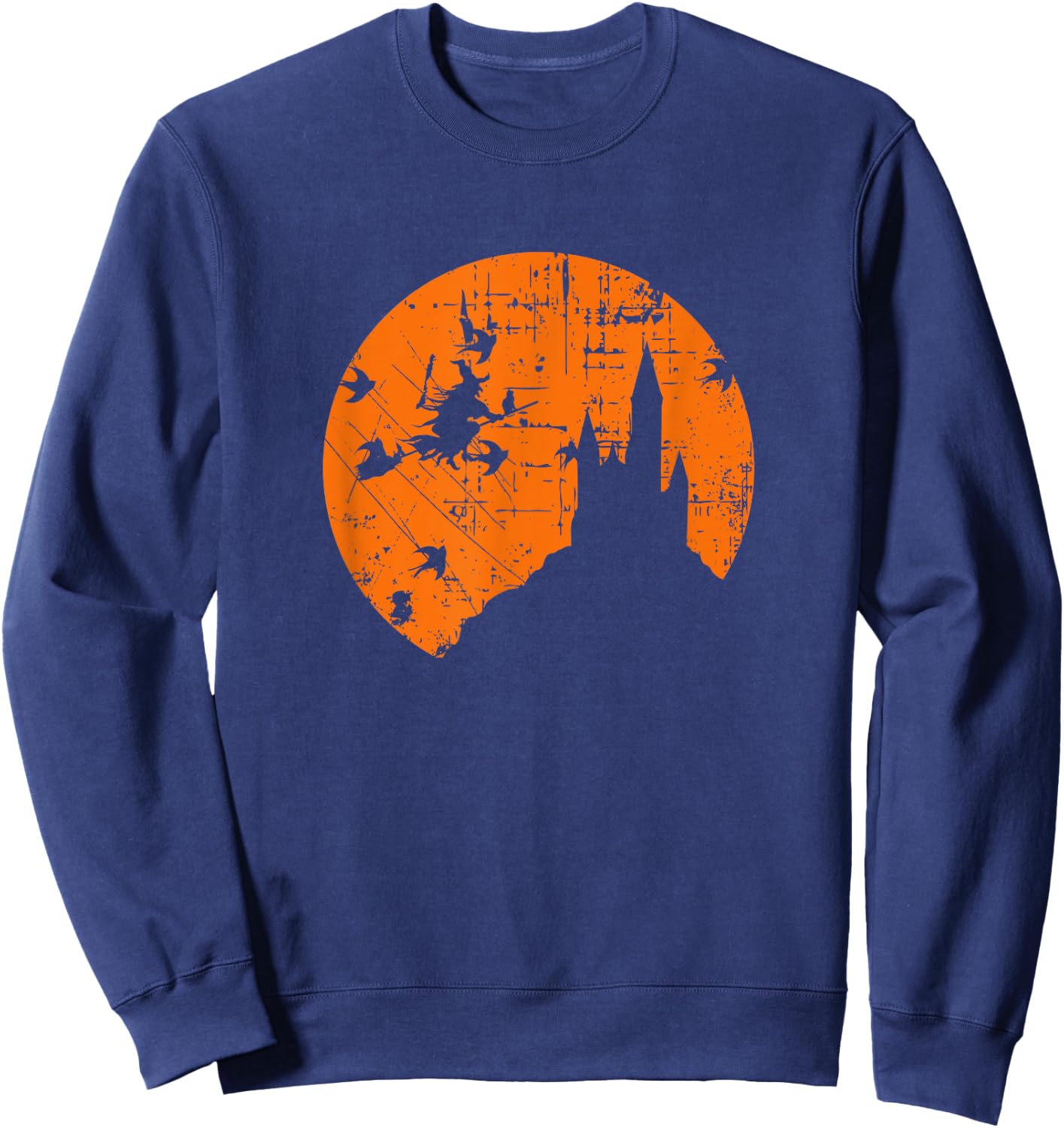 Witch Moon Orange silhouette Sweatshirt - Sweatshirt | Navy