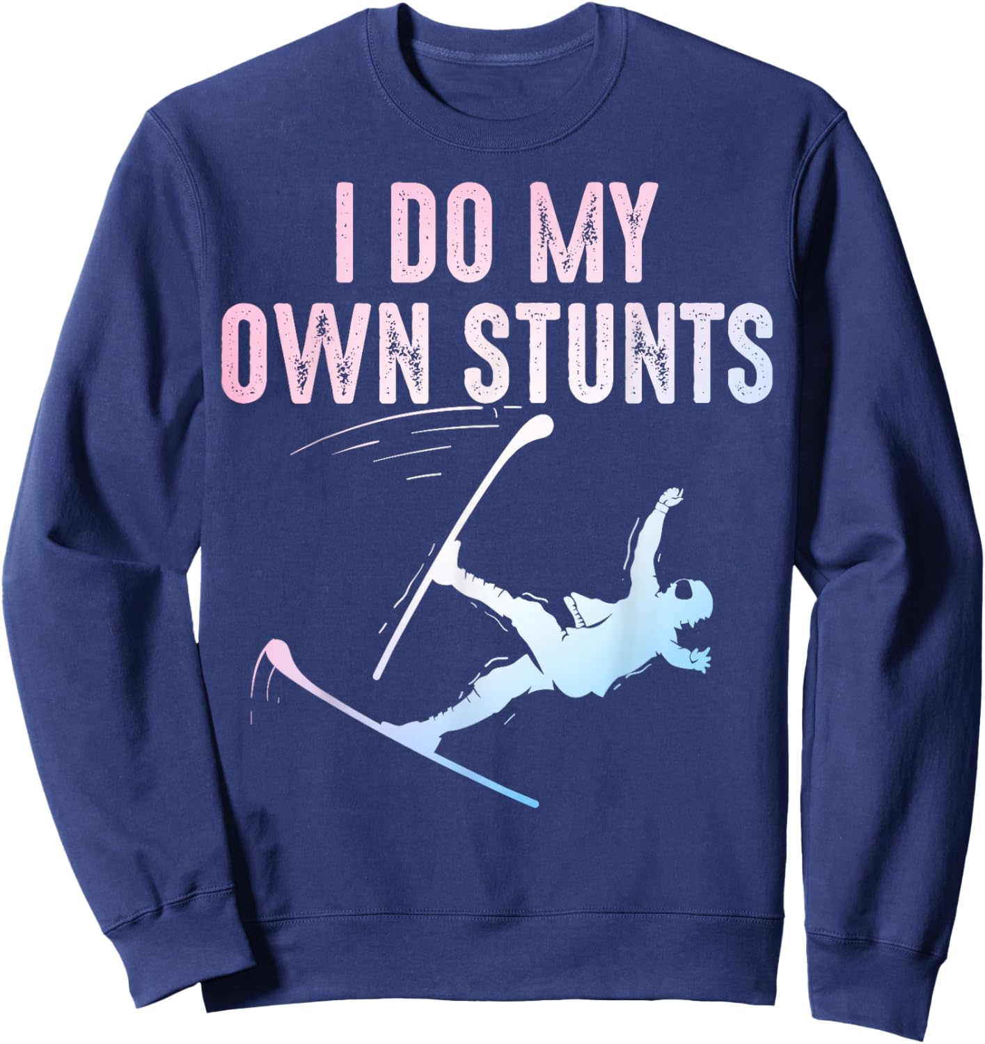 Unique Skiing Art Women Kids Skier Mountain Skiing Sweatshirt - Sweatshirt | Navy
