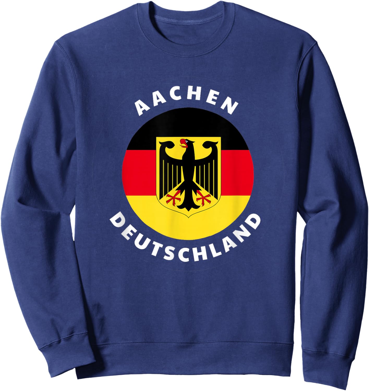 Aachen Germany DE German Heritage & Pride Flag Badge Sweatshirt - Sweatshirt | Navy
