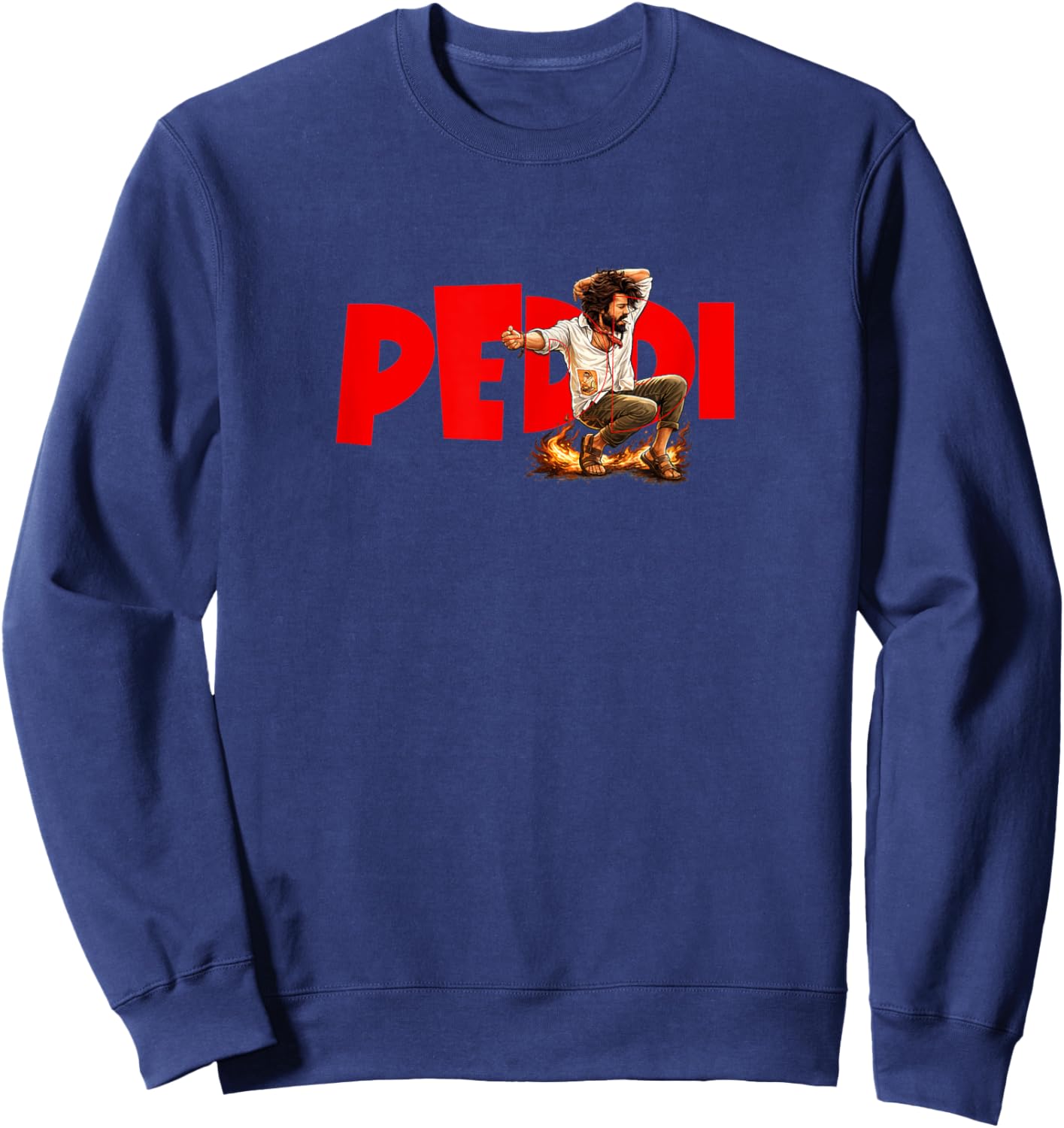 Peddi Tollywood Telugu Mass Action Hero Sweatshirt - Sweatshirt | Navy
