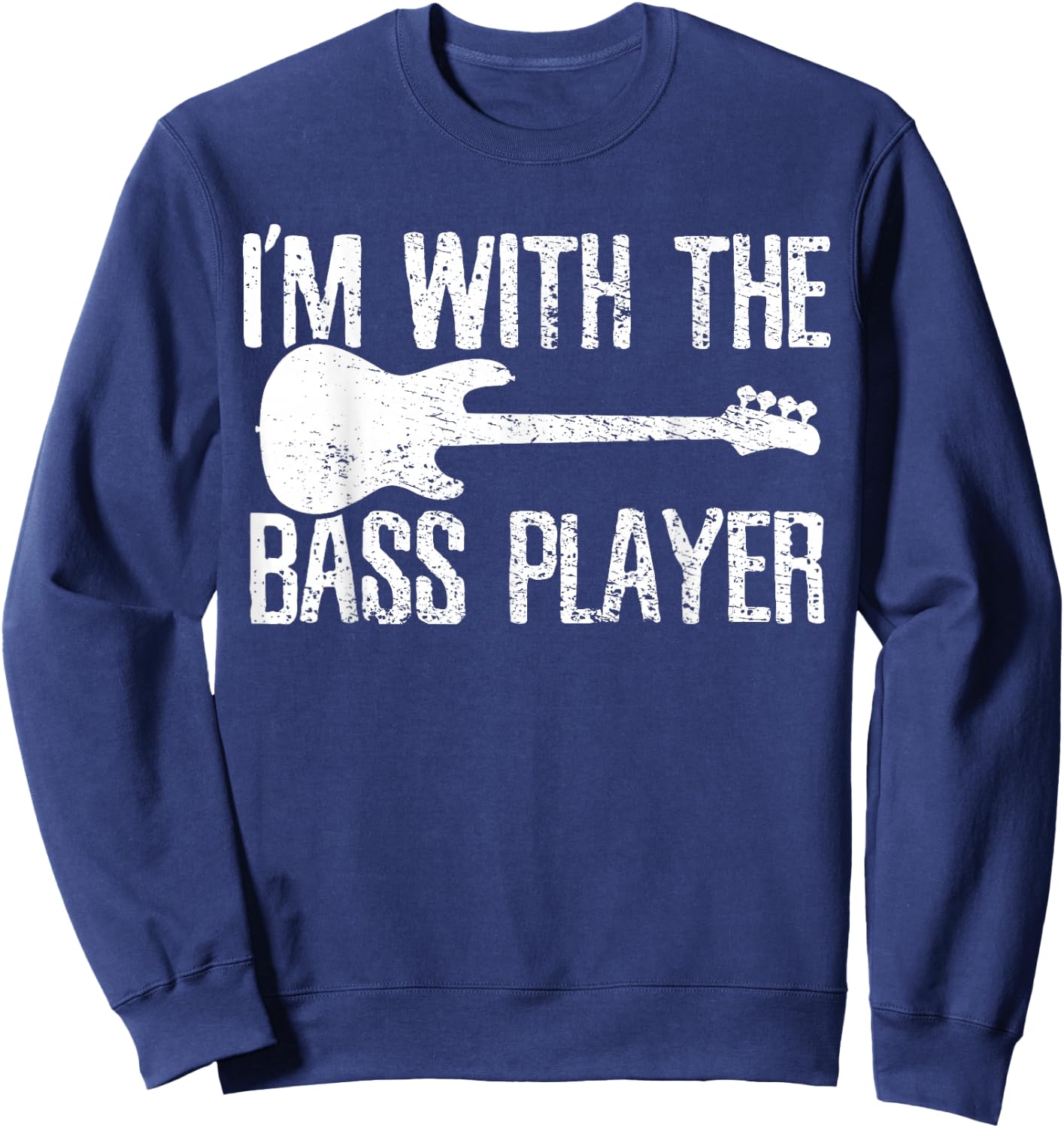 Bass Player Guitar Couple Girlfriend Vintage Sweatshirt - Sweatshirt | Navy