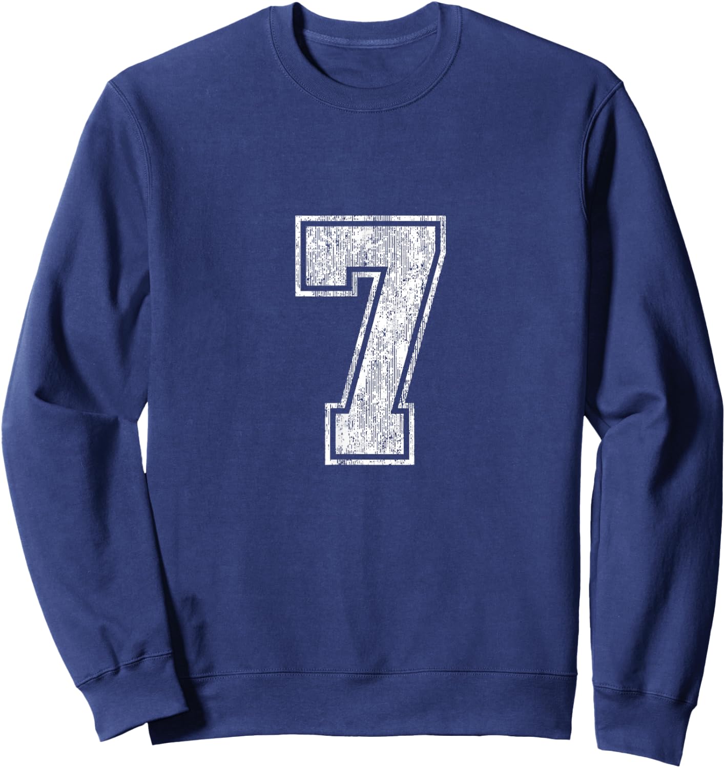 Number 7 Vintage Seven Sports Design Sweatshirt - Sweatshirt | Navy