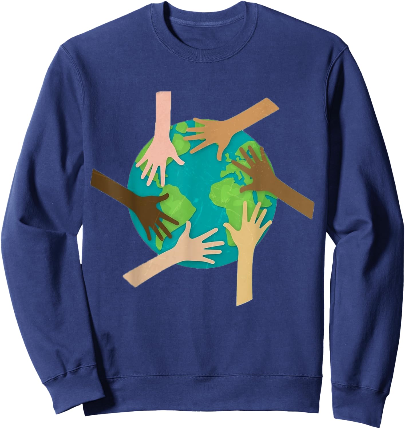 tolerance,peace and kidness day,Retro vintage earth Sweatshirt - Sweatshirt | Navy