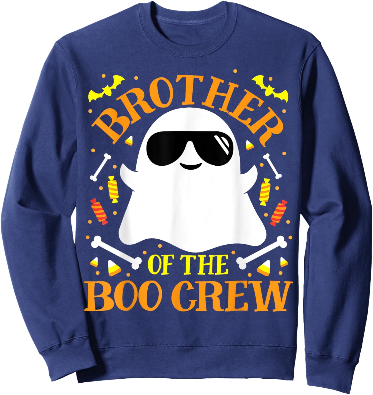 Brother Boo Crew Ghost Matching Family Set Boys Halloween Sweatshirt - Sweatshirt | Navy