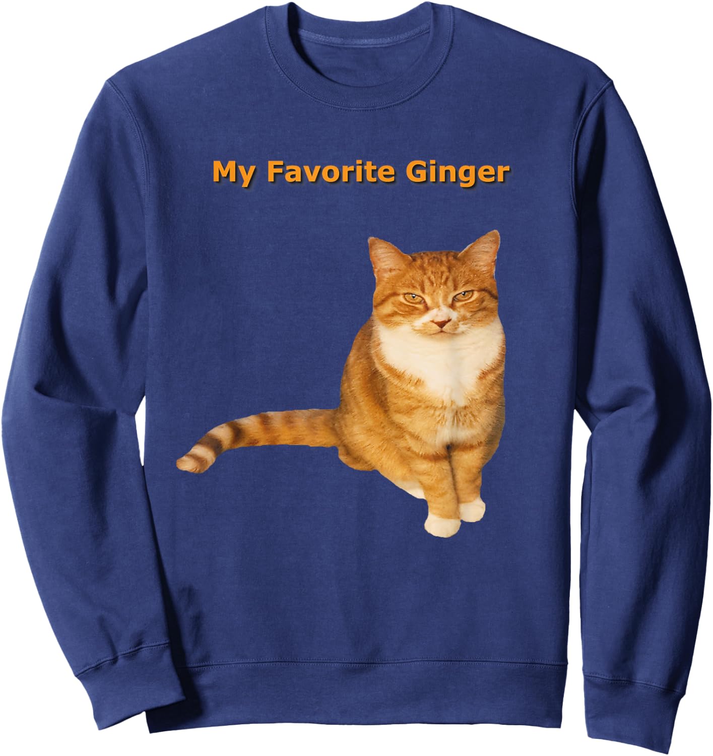 My Favorite Ginger Orange Tabby Kitty Cat Women Girls Kids Sweatshirt - Sweatshirt | Navy