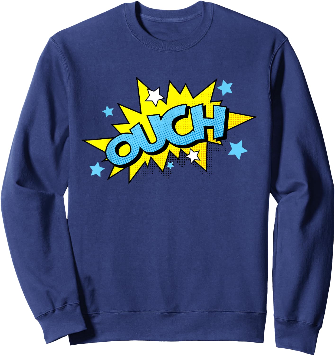 OUCH Comic | Cool Retro Comic Book Gift | Ouch Sweatshirt - Sweatshirt | Navy