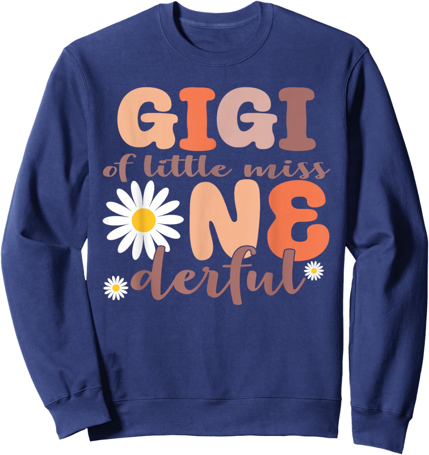 Gigi of Little Miss Onederful First Birthday Daisy Sweatshirt - Sweatshirt | Navy