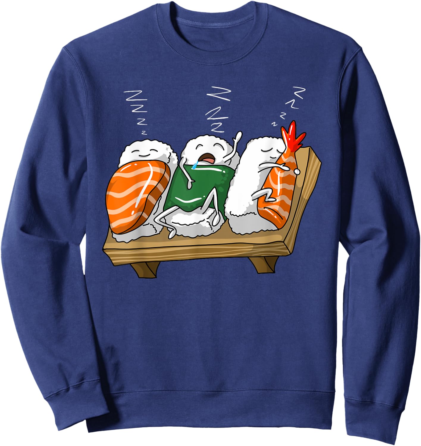 Funny Sleeping Sushi Roll Lover Pajama Party Cool Girl Gift Sweatshirt - Sweatshirt | Navy