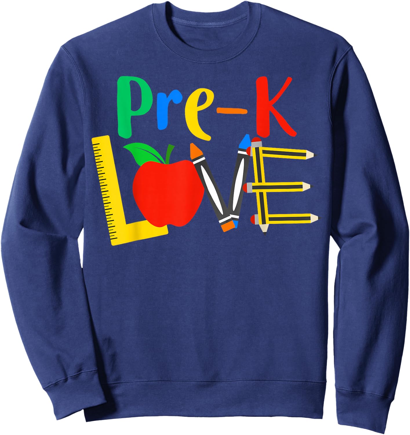 Pre-K Love, Teacher Student Classroom Gift Tools Design Sweatshirt - Sweatshirt | Navy