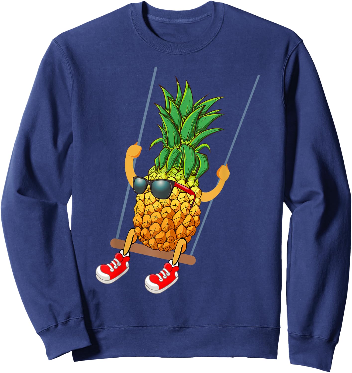 Funny Swinging Pineapple Swinger Small Sweatshirt - Sweatshirt | Navy