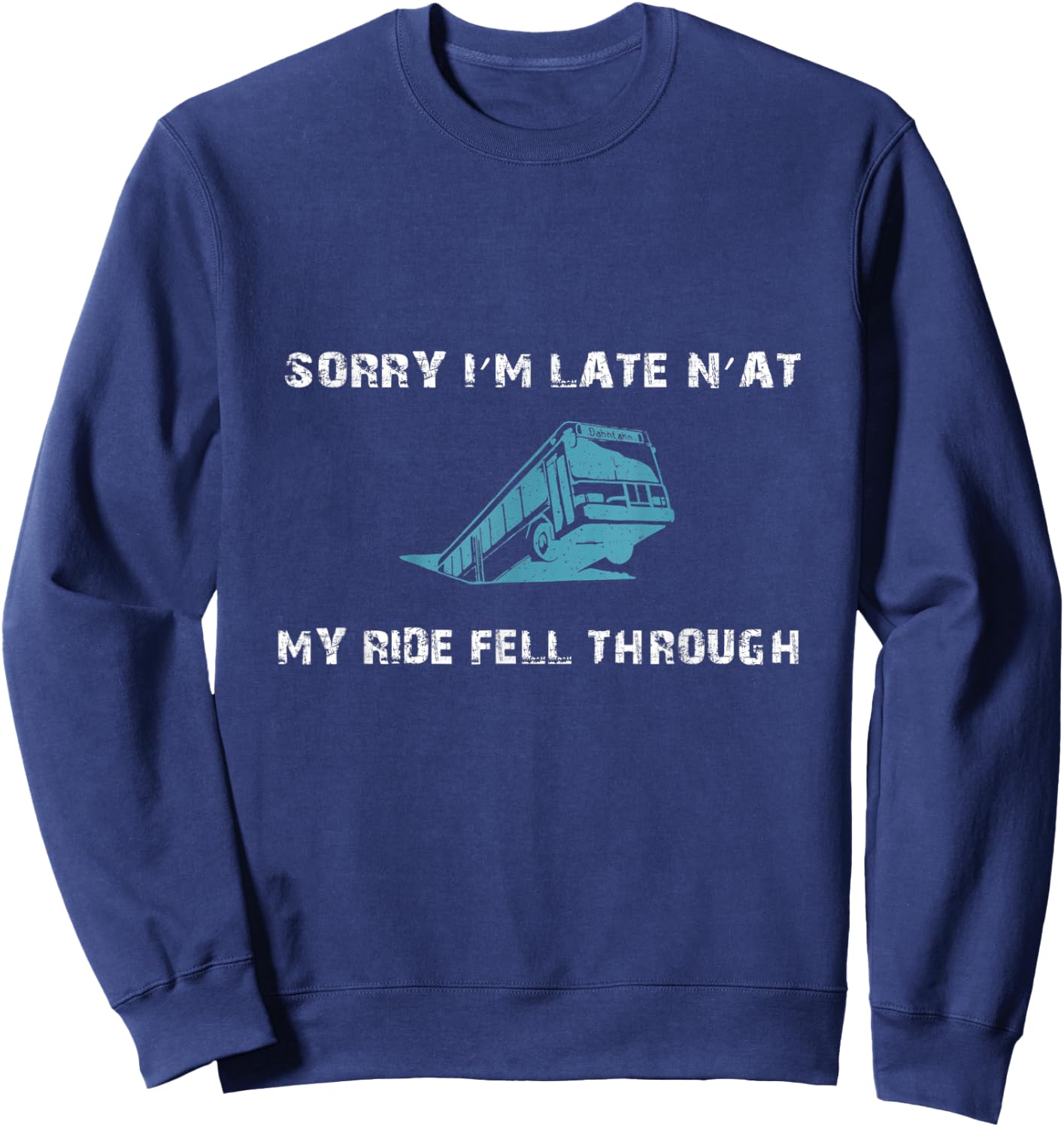 Pittsburgh Bus in Sinkhole Gift Women Funny Gift Sweatshirt - Sweatshirt | Navy