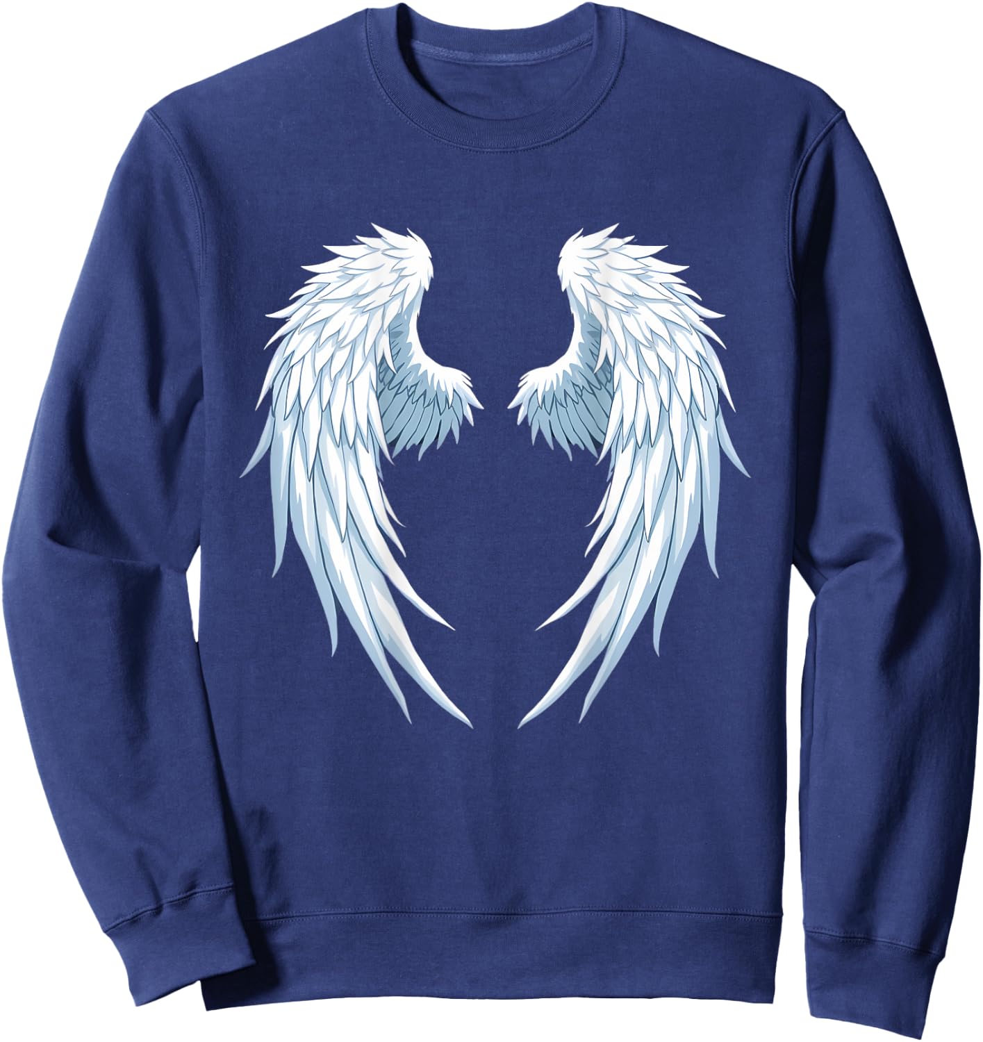 White Angel Wings Graphic On the Back Sweatshirt - Sweatshirt | Navy