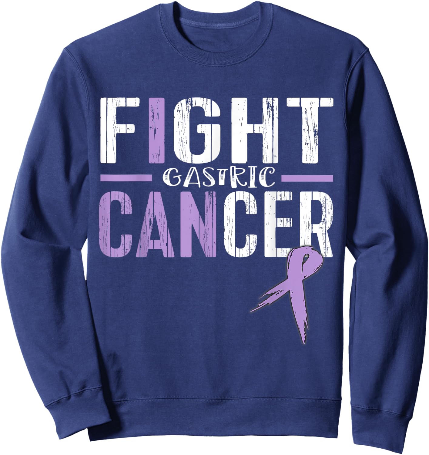 Gastric Cancer Awareness Ribbon Survivor Warrior Sweatshirt - Sweatshirt | Navy