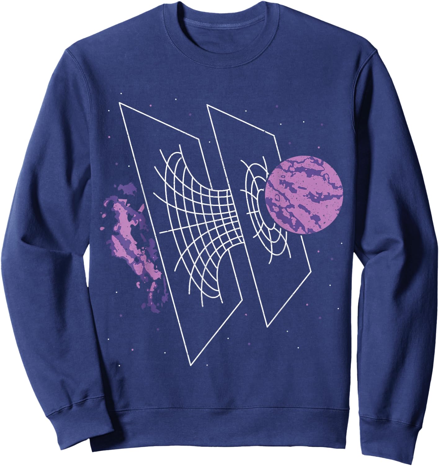 Science and Astronomy Enthusiast Designs Astrophysicists Time Warp Physics Wormhole Time Travel -Adults Black Small Modern Short Sleeve Sweatshirt - Sweatshirt | Navy