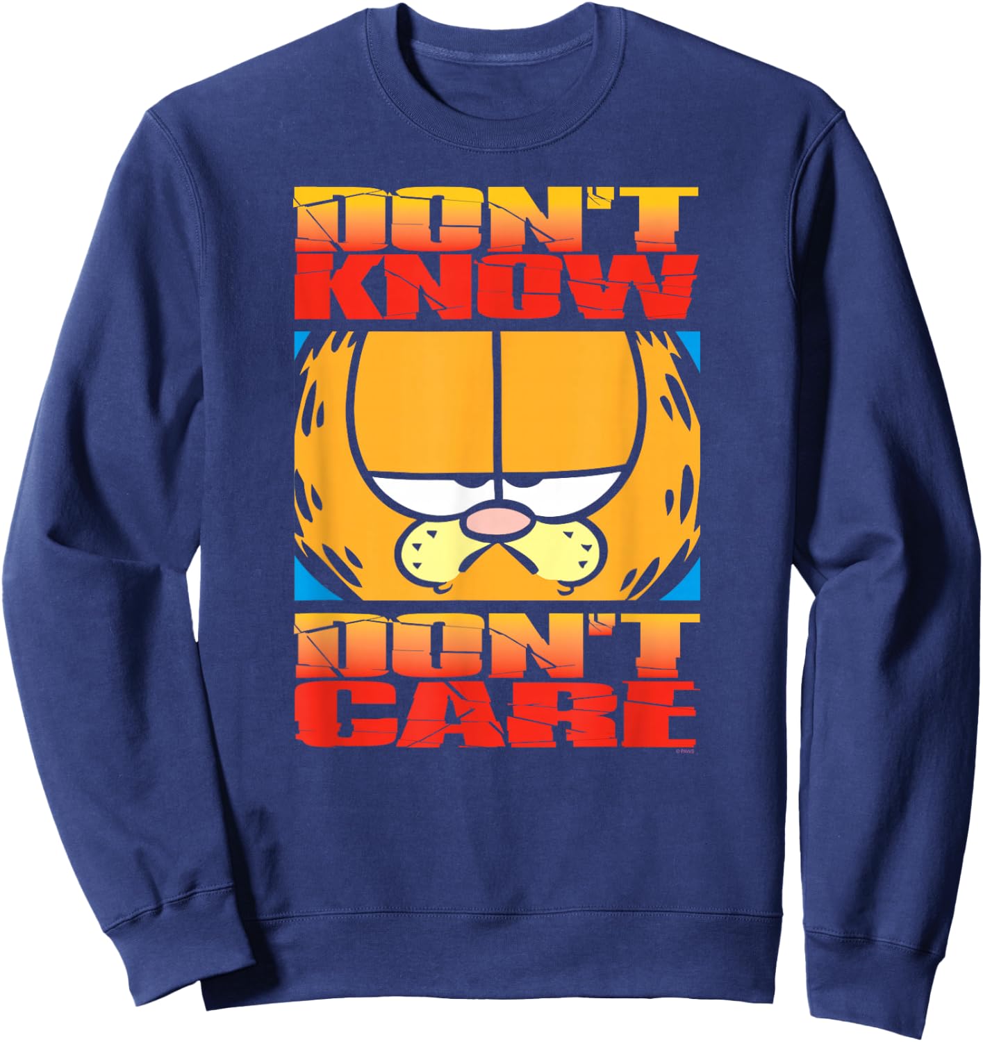 Garfield Don't Know Dont Care Sweatshirt - Sweatshirt | Navy