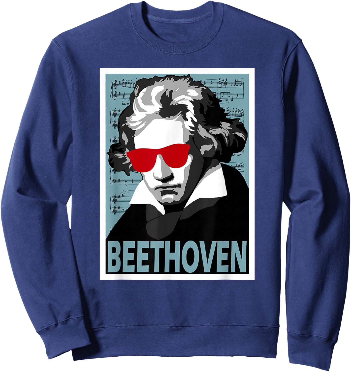 Ludwig Van Beethoven Poster Style Graphic Sweatshirt - Sweatshirt | Navy