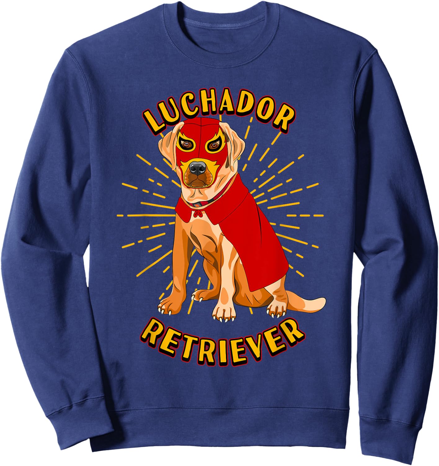 Lucha Libre Dog Wears Luchador Wrestling Mask Men Women Girls Kids Sweatshirt - Sweatshirt | Navy