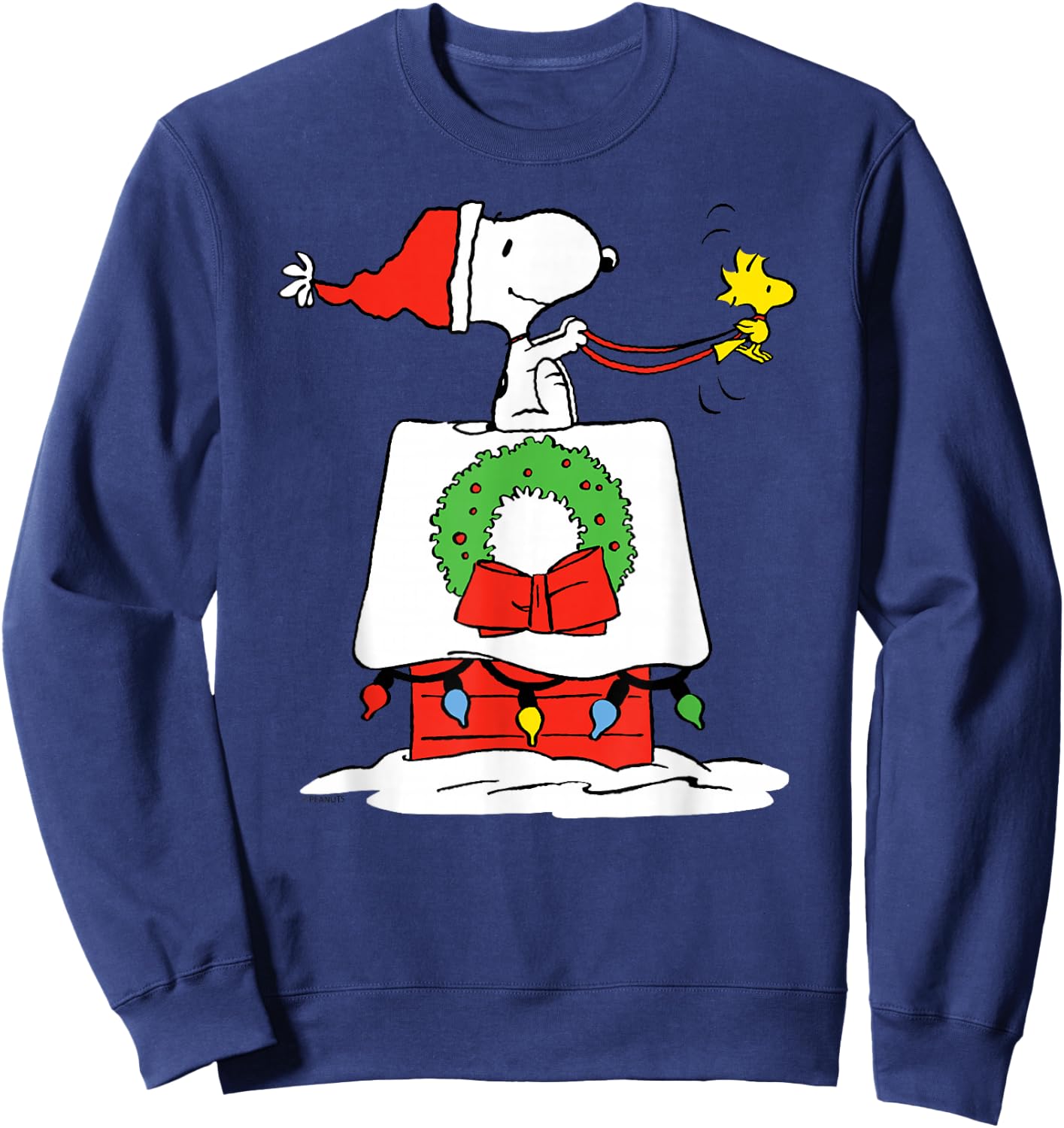 Peanuts Holiday Snoopy's Doghouse Sleigh Sweatshirt - Sweatshirt | Navy
