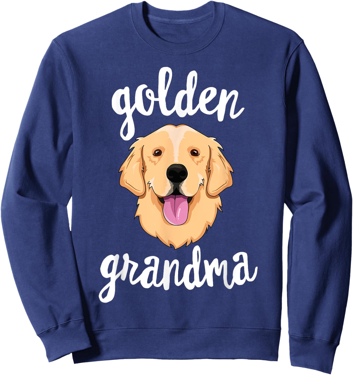 Golden Retriever Grandma Mother Fur Mom Dog Puppy Adopt Sweatshirt - Sweatshirt | Navy