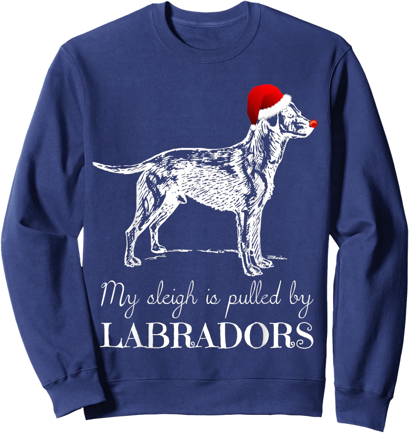 Labrador Retriever Christmas Shirt - Lab Dog X-Mas Men Women Kids Sweatshirt - Sweatshirt | Navy