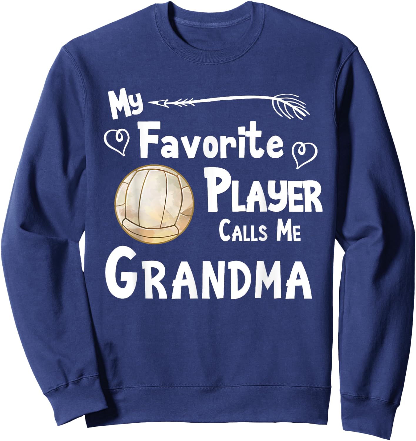 Grandma Volleyball Game Fan Sports Favorite Player Sweatshirt - Sweatshirt | Navy