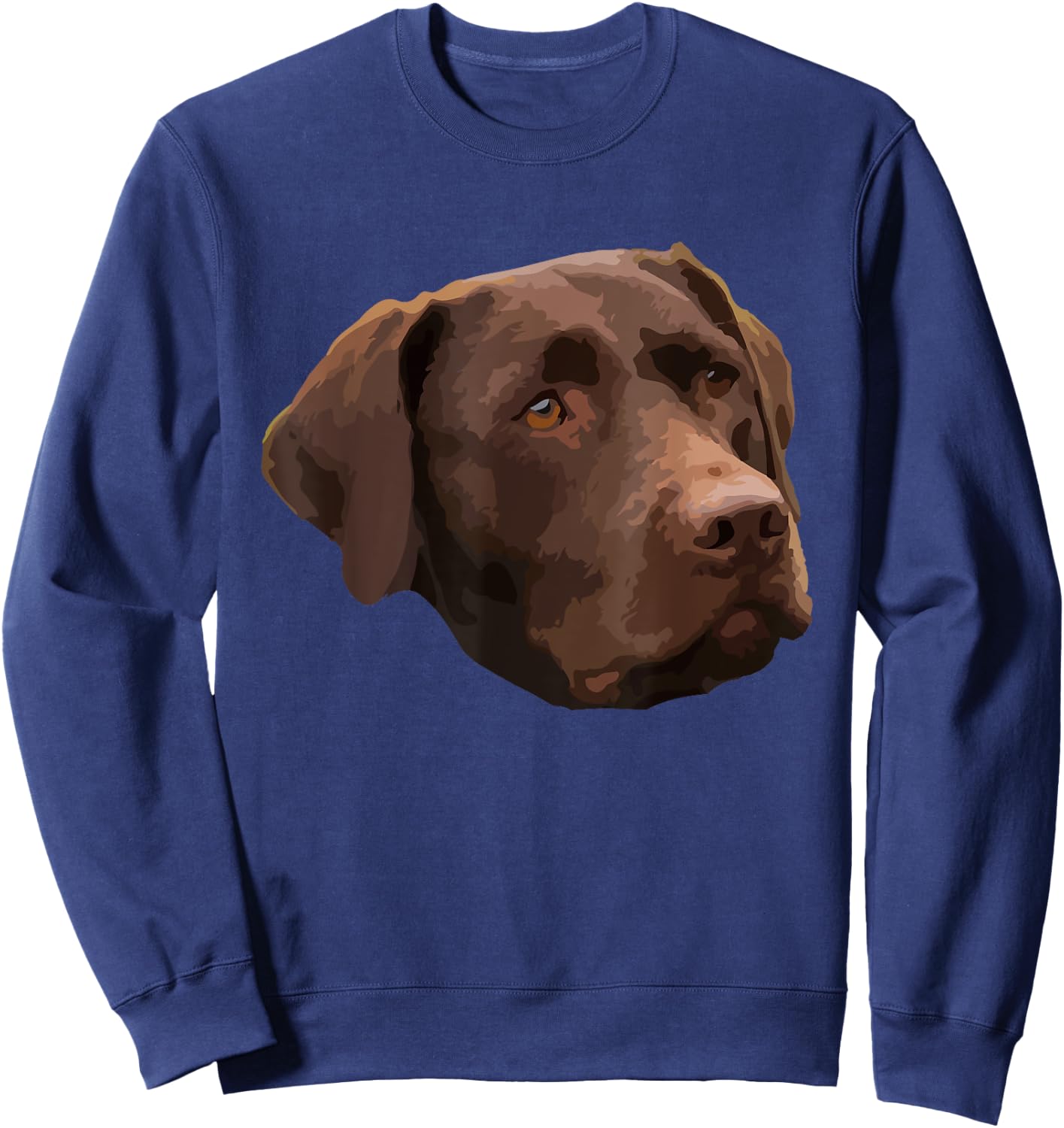 Funny Chocolate Lab | Labrador Retriever Dog Head Women Girls Kids Sweatshirt - Sweatshirt | Navy
