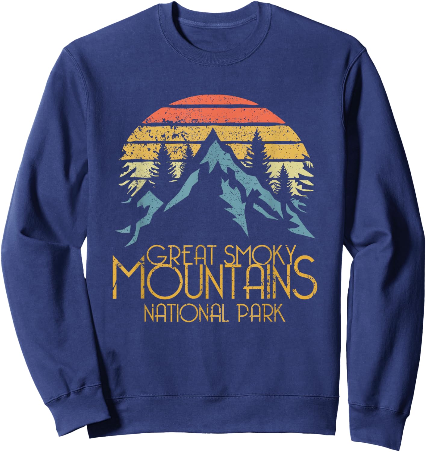 Vintage Great Smoky Mountains National Park Retro T Shirt Sweatshirt - Sweatshirt | Navy