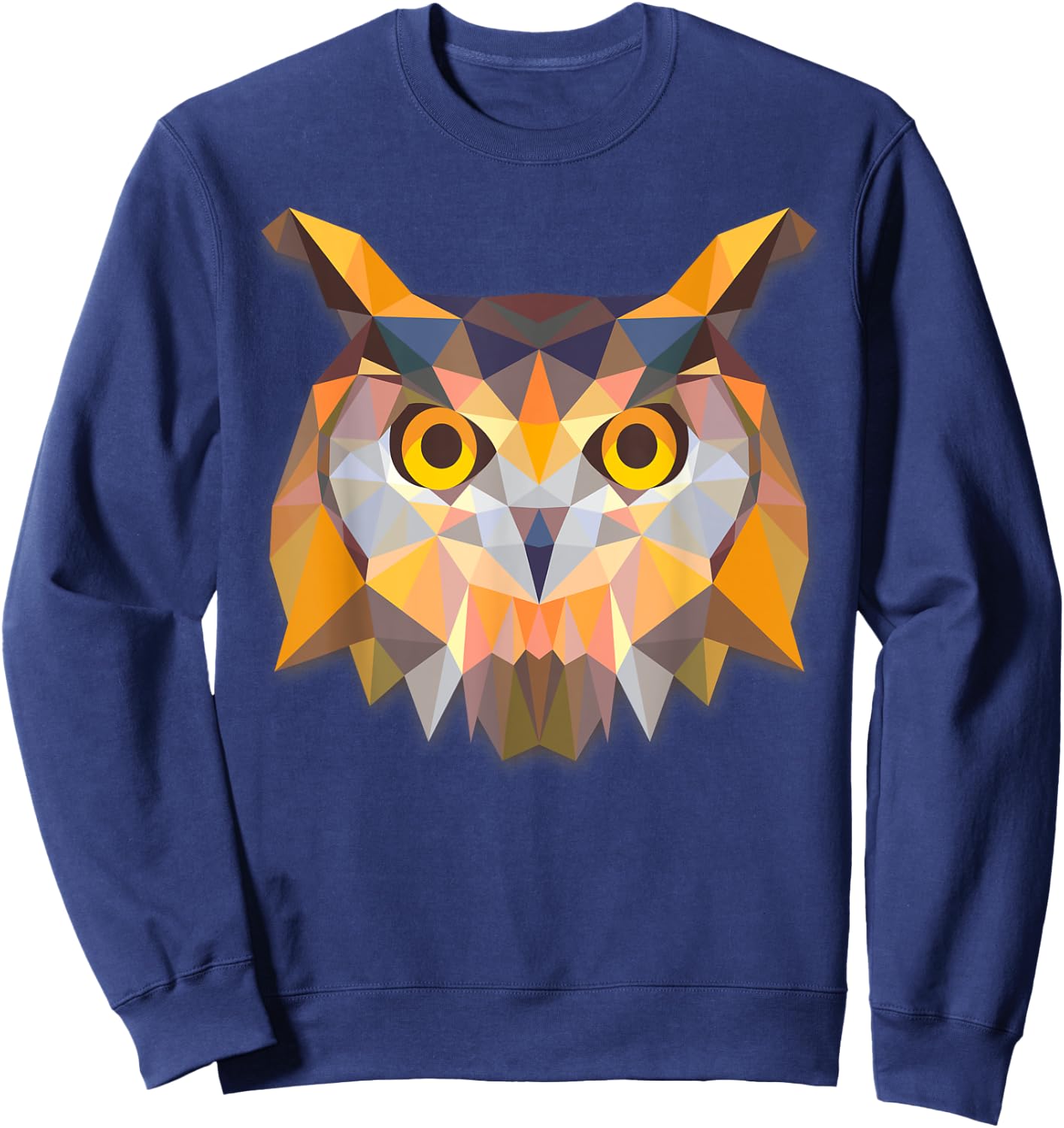 OWL HEAD Beautiful Snowy Owl Great Horned Owl Bird Sweatshirt - Sweatshirt | Navy
