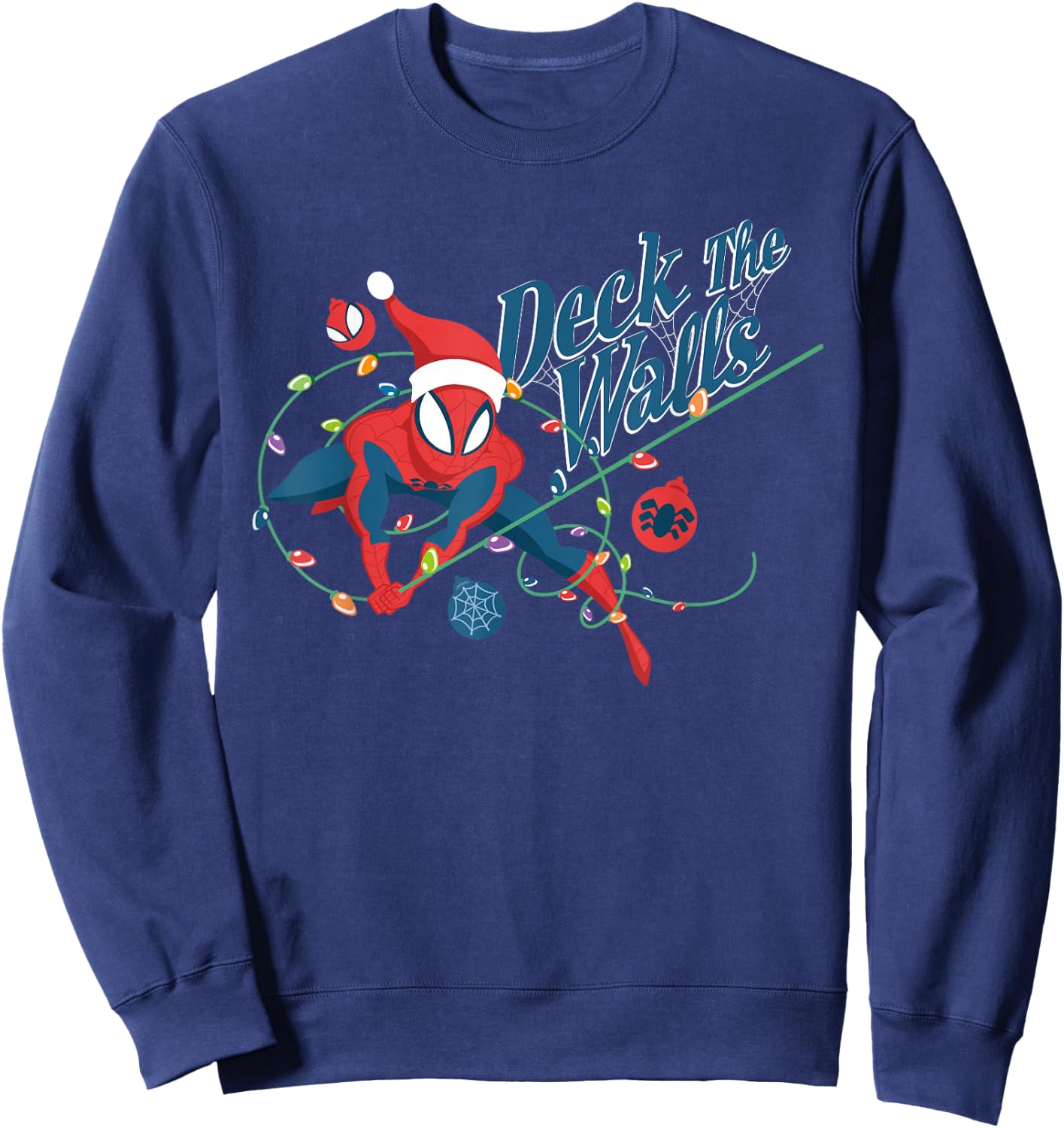 Marvel Spider-Man Deck The Walls Holiday Sweatshirt - Sweatshirt | Navy