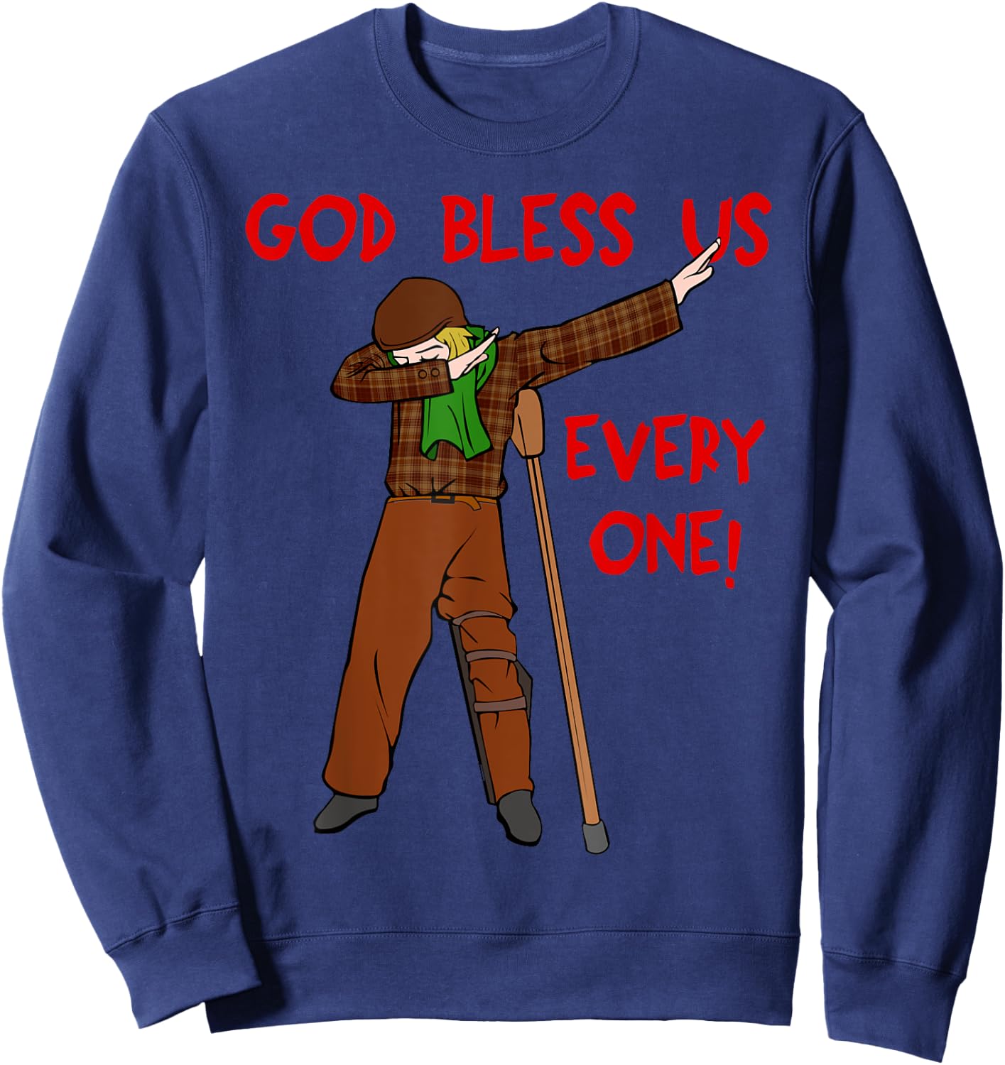 A Christmas Carol Shirt - Dabbing Tiny Tim Sweatshirt - Sweatshirt | Navy