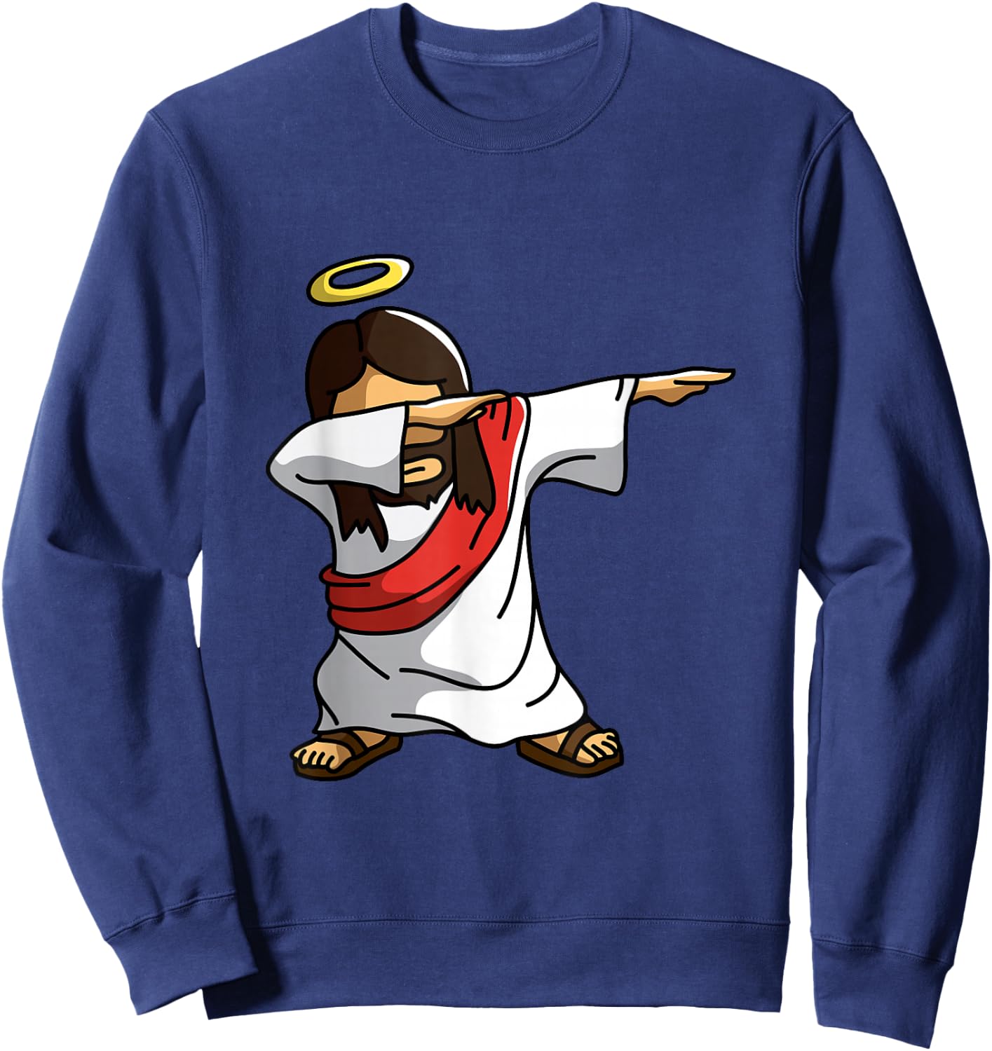 Dabbing Jesus Funny Dancing Christian Christmas Gift Sweatshirt - Sweatshirt | Navy