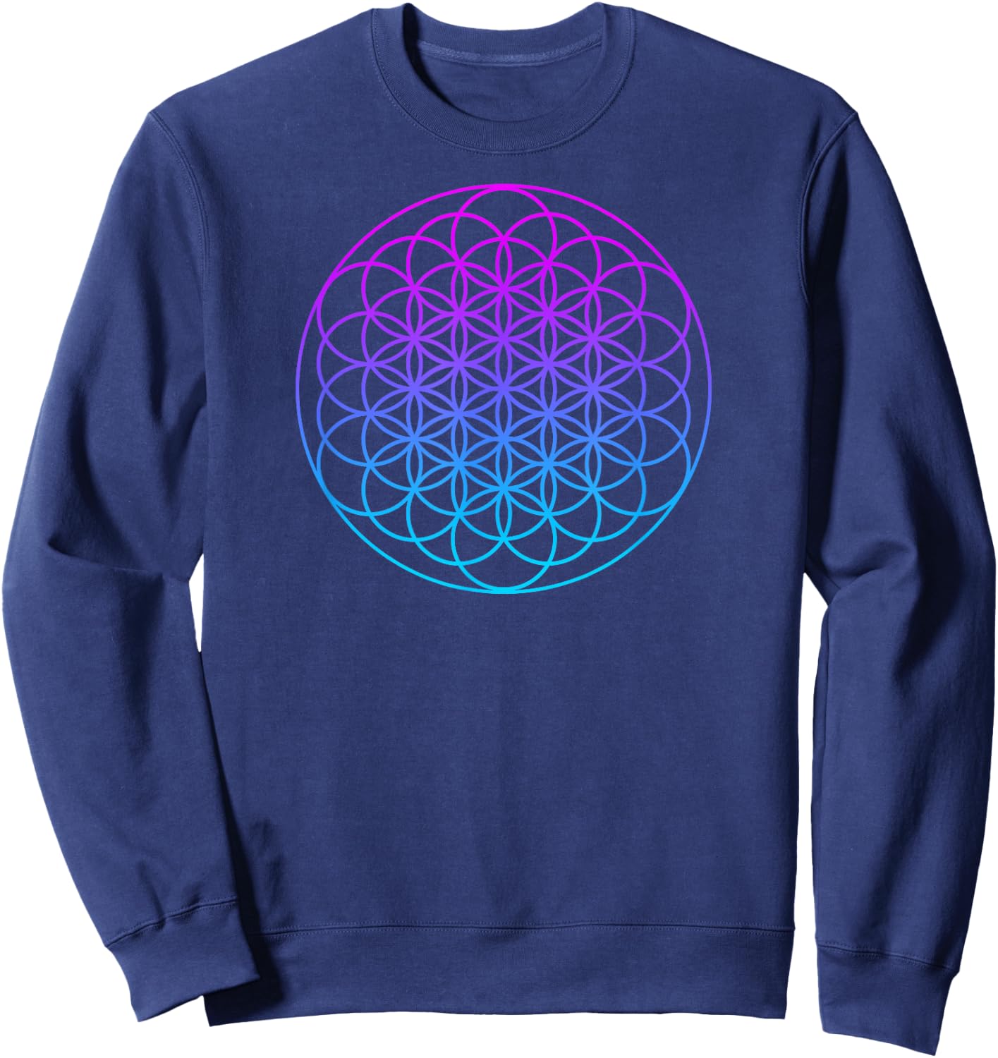 Sacred Geometry Shirt - Flower of Life Sweatshirt - Sweatshirt | Navy