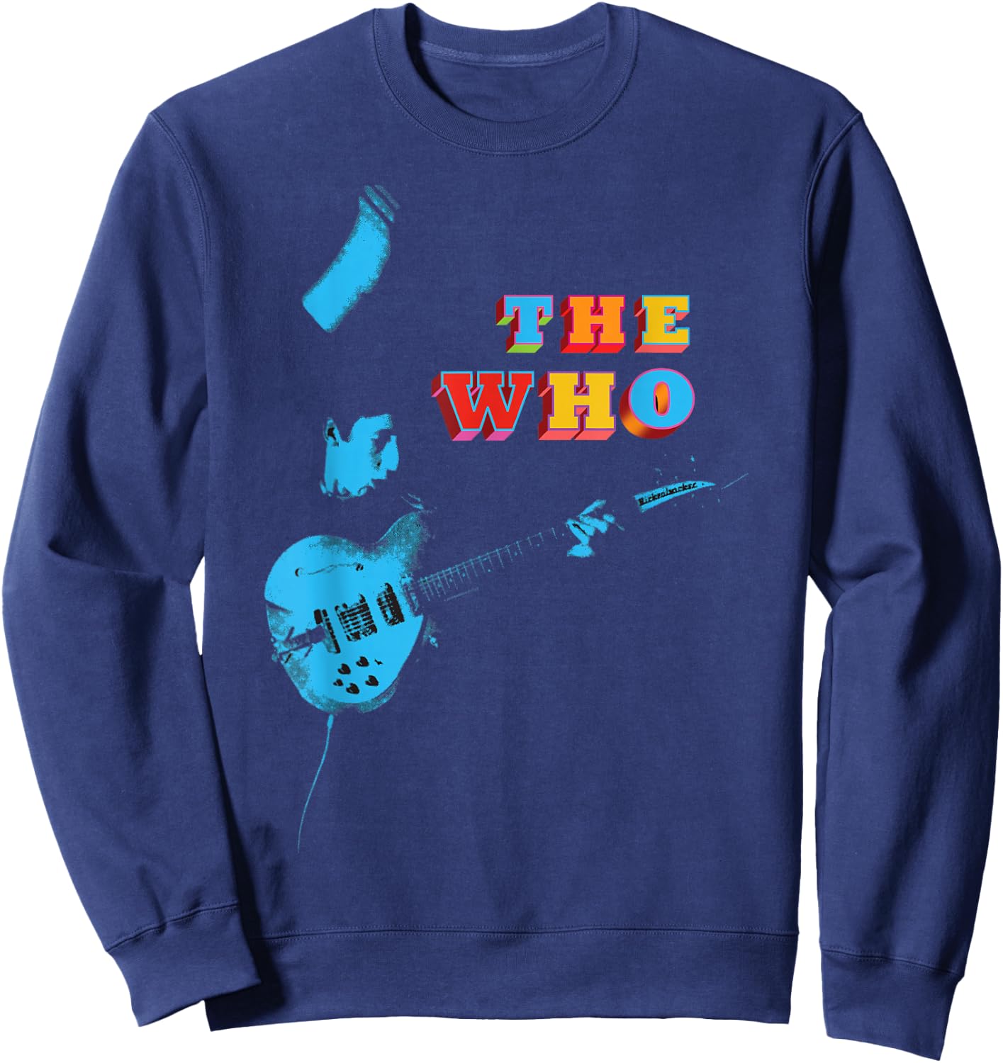 The Who Official Blue Guitar Sweatshirt - Sweatshirt | Navy