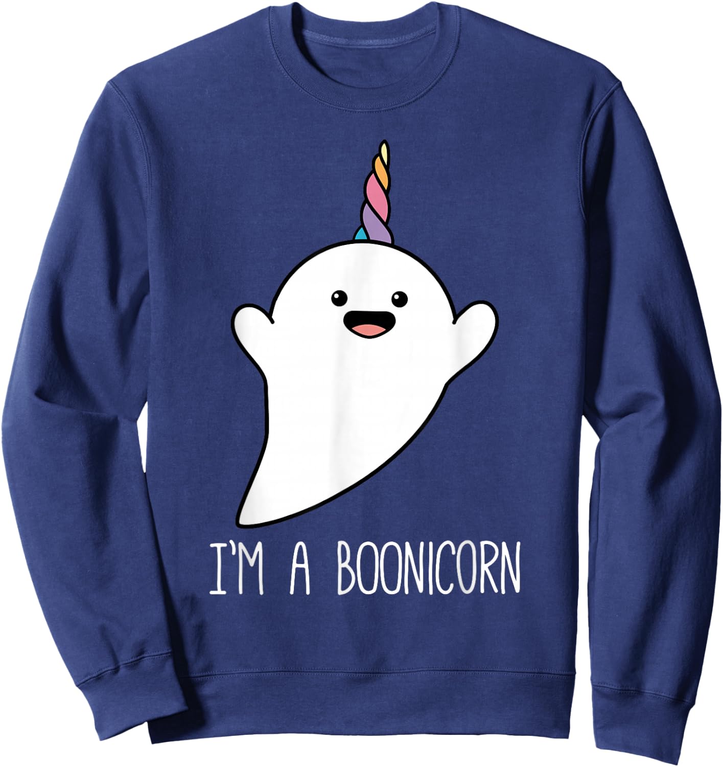 I'm a Boonicorn, Cute Halloween Shirt, Unicorn Ghost T Shirt Sweatshirt - Sweatshirt | Navy